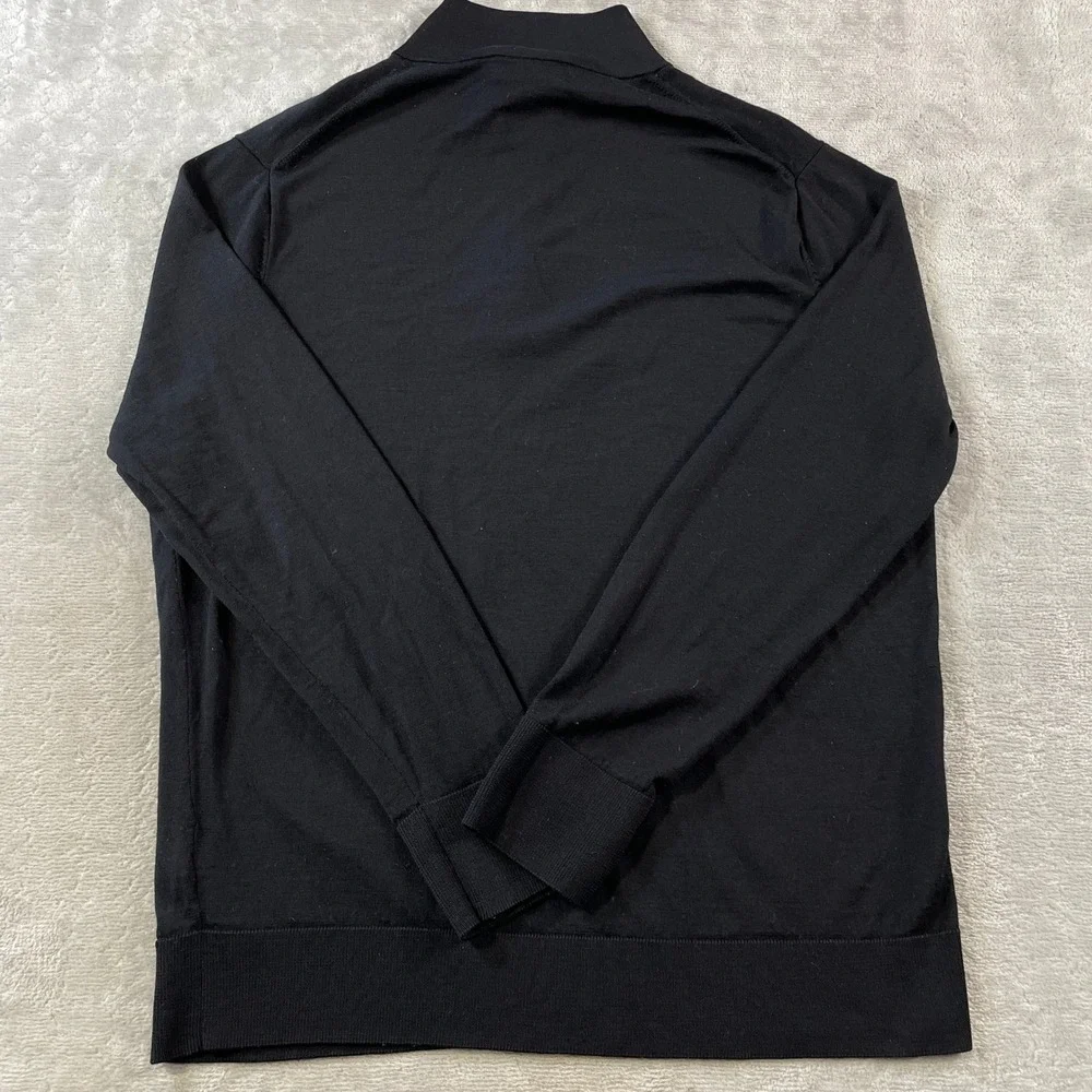 Brooks Brothers Brookstech Quarter Zip Pullover Sweater Men XL Merino Wool Black